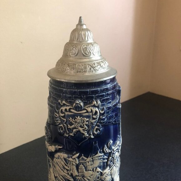 Western Germany Blue Painted Beer Stein RARE vintage - Picture 5 of 10